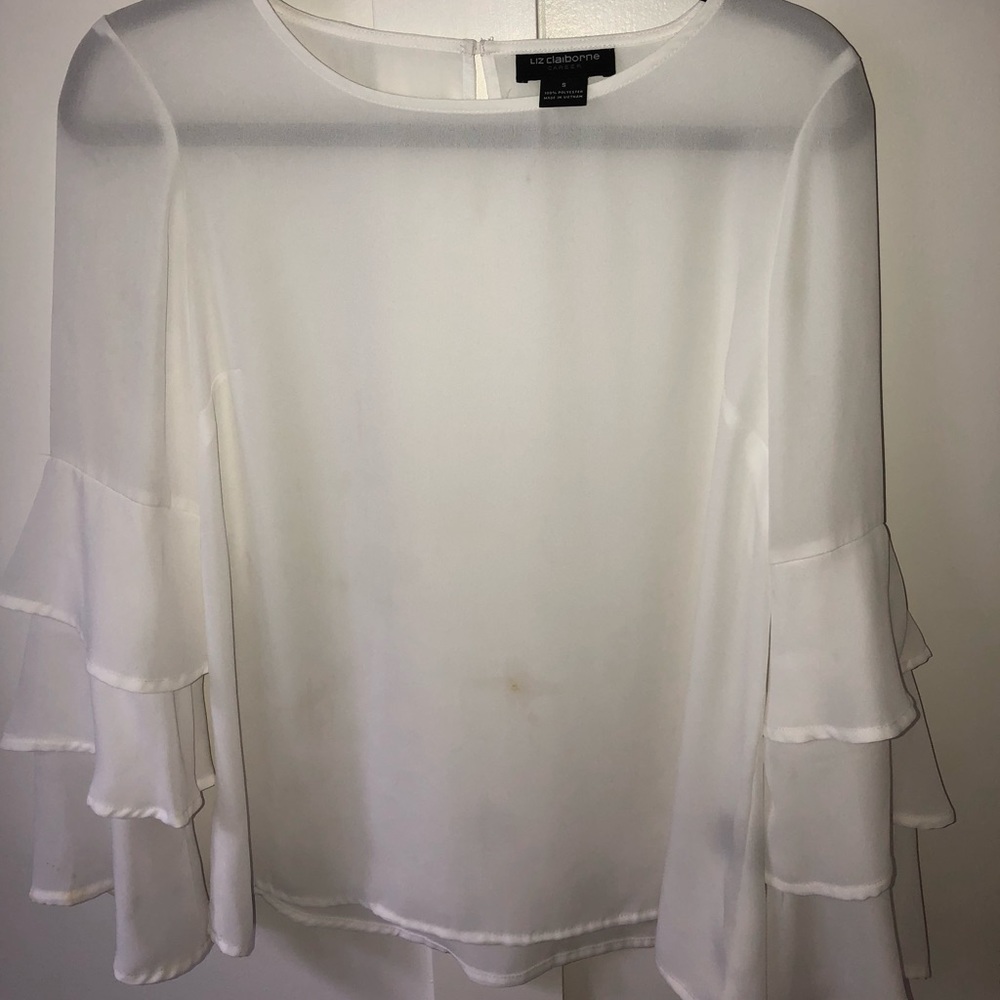 Liz Claiborne blouse with ruffle sleeves